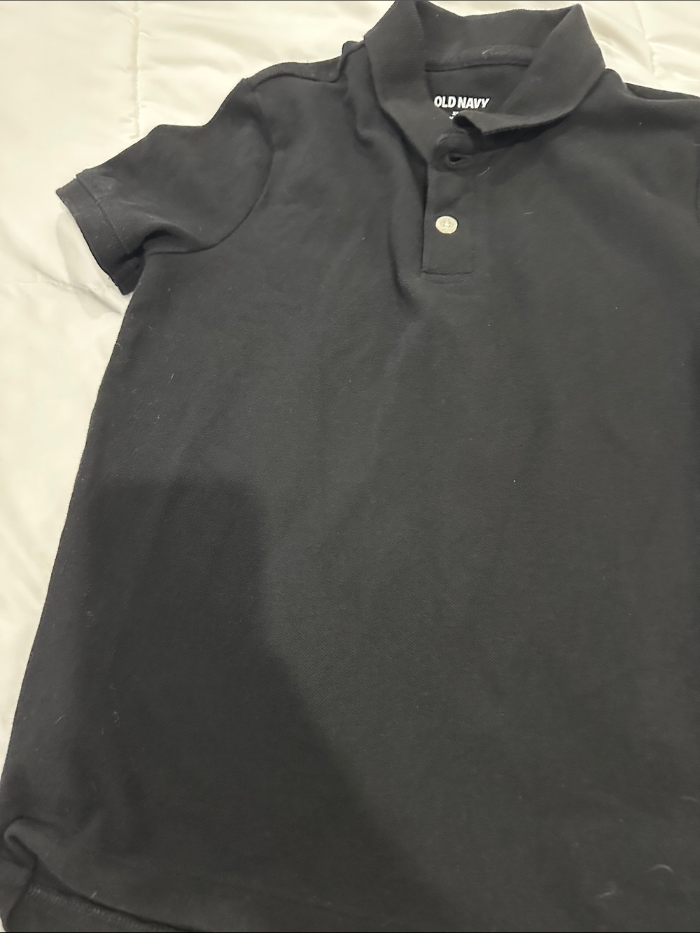 Old Navy Black Kids Polo Shirt with Two-Button Placket